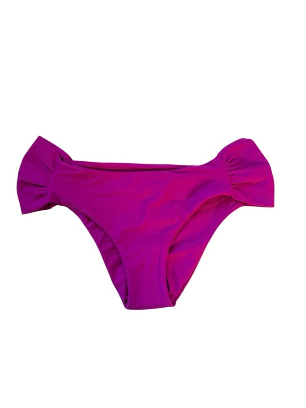 NWT Lune Swim Fuchsia Ruffle Side Bikini Bottom XS Brazilian Cheeky Swimwear